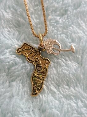 Florida State-Shaped Pendant Necklace